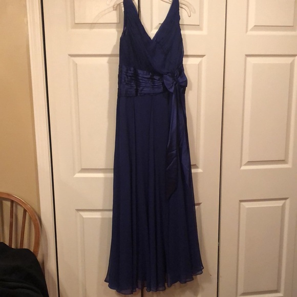 KM Collection sz 6 - Beautiful Royal Blue Shear Bodice Prom or Brides Maid Dress - Picture 2 of 10